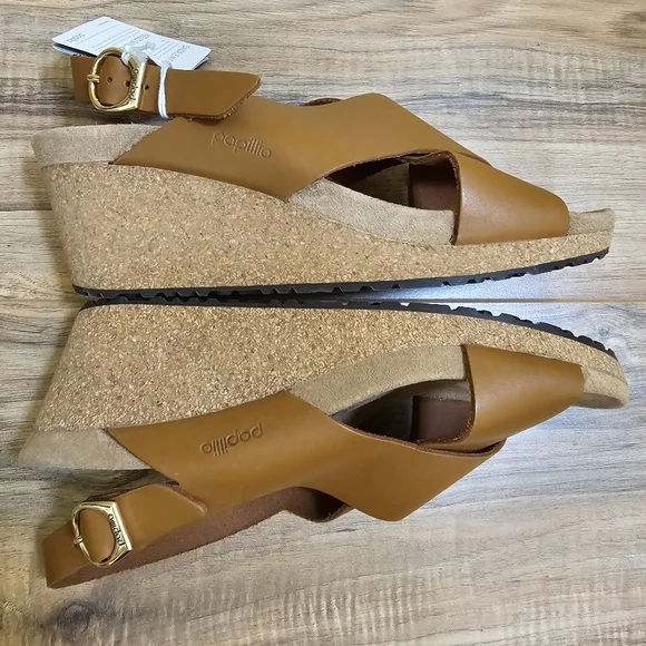 PAPILLIO BY BIRKENSTOCK SAMIRA RING COGNAC,WEDGE Sandal, BLACK,size US 11,EUR 42 - Picture 14 of 16